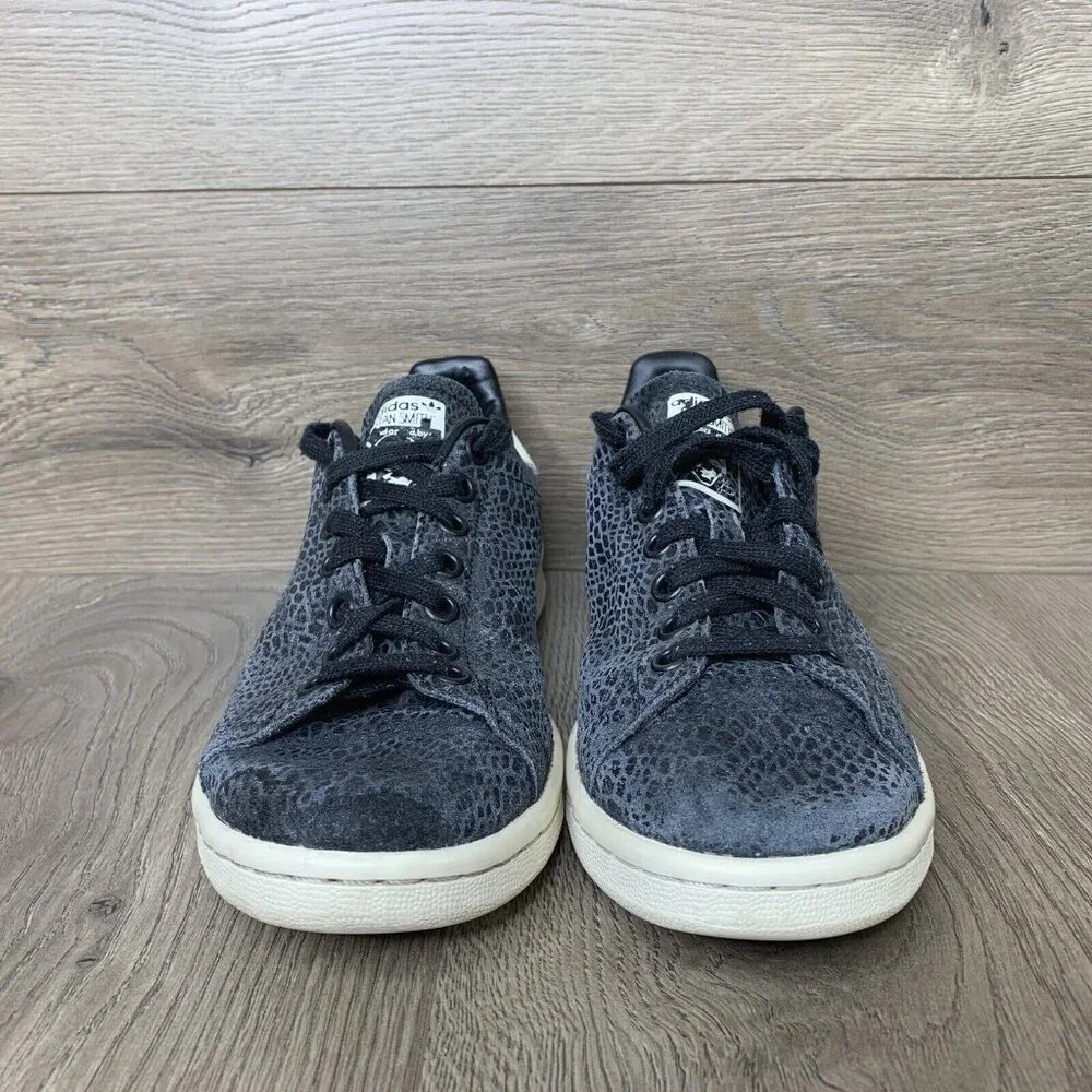 Adidas Stan Smith Womens Size 6.5 Original Black Reptile Snakeskin - Picture 2 of 10